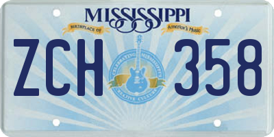 MS license plate ZCH358