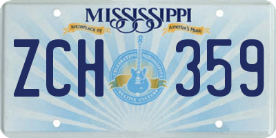 MS license plate ZCH359