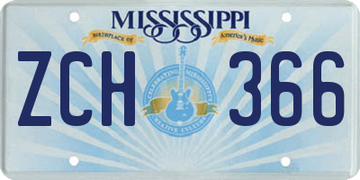 MS license plate ZCH366