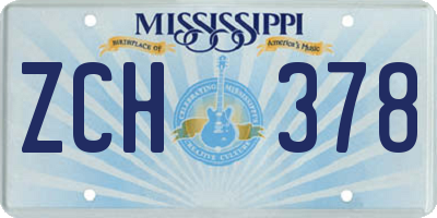 MS license plate ZCH378