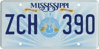 MS license plate ZCH390