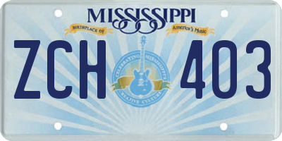MS license plate ZCH403
