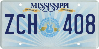 MS license plate ZCH408