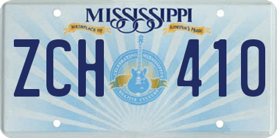 MS license plate ZCH410