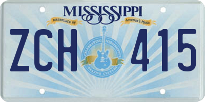 MS license plate ZCH415
