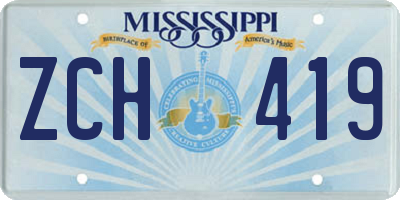MS license plate ZCH419