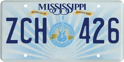 MS license plate ZCH426