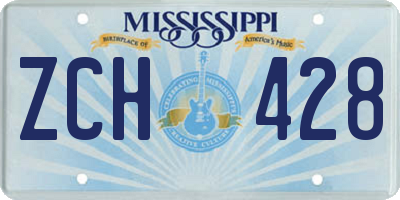 MS license plate ZCH428