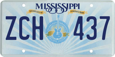 MS license plate ZCH437