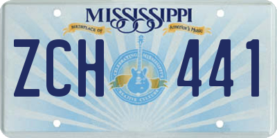 MS license plate ZCH441