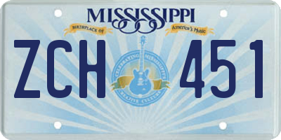 MS license plate ZCH451