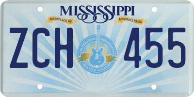 MS license plate ZCH455