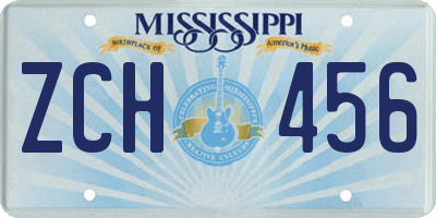 MS license plate ZCH456