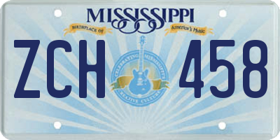 MS license plate ZCH458