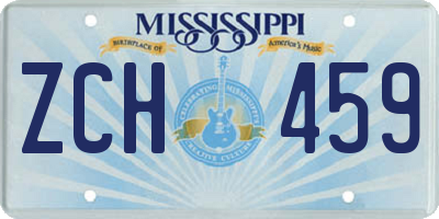 MS license plate ZCH459