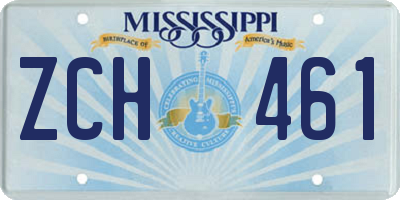MS license plate ZCH461