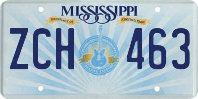 MS license plate ZCH463
