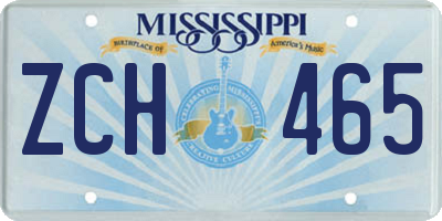 MS license plate ZCH465