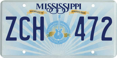 MS license plate ZCH472