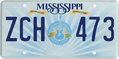 MS license plate ZCH473