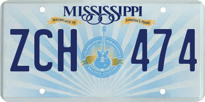 MS license plate ZCH474