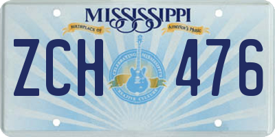 MS license plate ZCH476