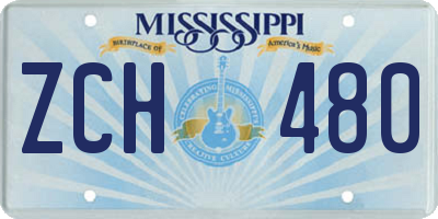 MS license plate ZCH480