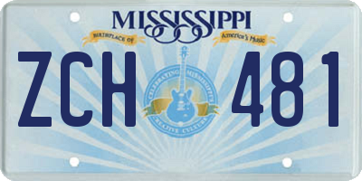 MS license plate ZCH481