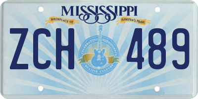 MS license plate ZCH489