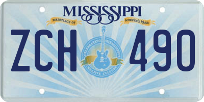 MS license plate ZCH490