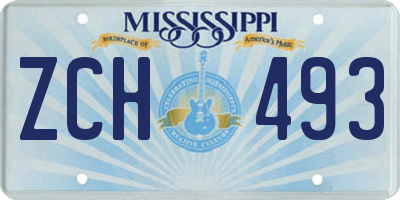 MS license plate ZCH493