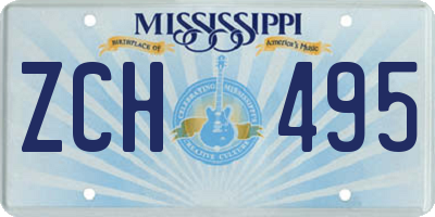 MS license plate ZCH495