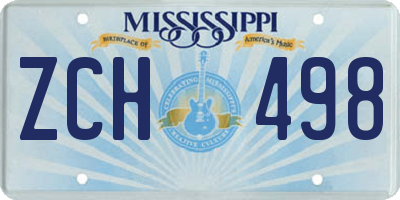 MS license plate ZCH498