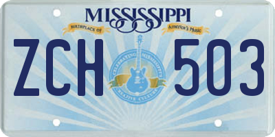 MS license plate ZCH503