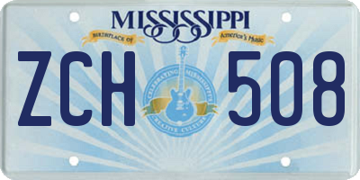 MS license plate ZCH508