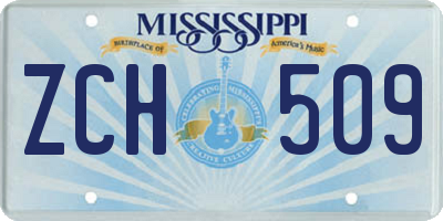 MS license plate ZCH509