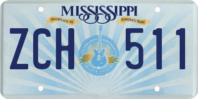 MS license plate ZCH511