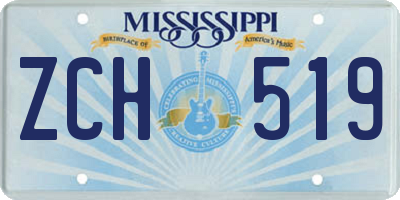 MS license plate ZCH519