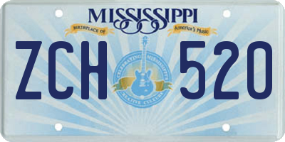 MS license plate ZCH520