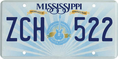 MS license plate ZCH522