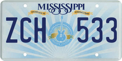 MS license plate ZCH533