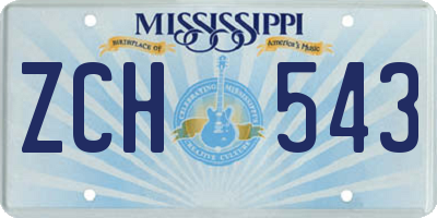 MS license plate ZCH543
