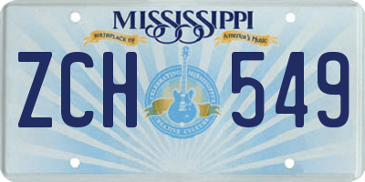 MS license plate ZCH549