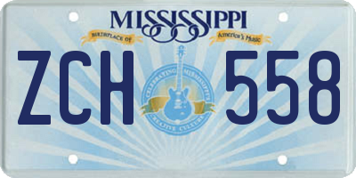 MS license plate ZCH558