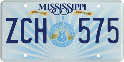 MS license plate ZCH575