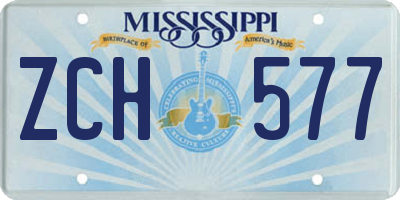 MS license plate ZCH577