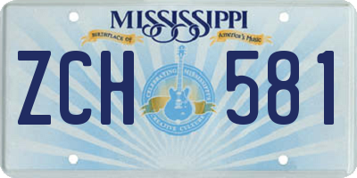 MS license plate ZCH581