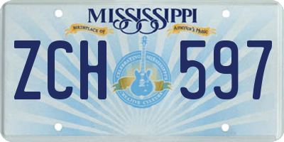 MS license plate ZCH597