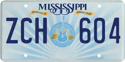 MS license plate ZCH604