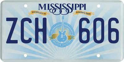 MS license plate ZCH606